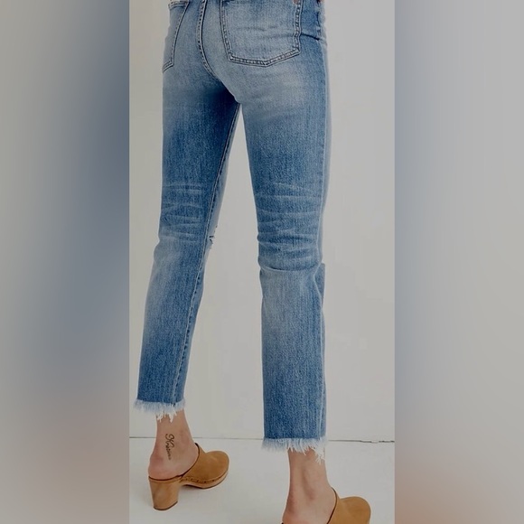 Madewell Perfect Vintage Crop Jean 99% Cotton Denim Vintage Blue Wash size 27 - Picture 1 of 13